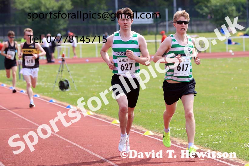 Mens Under-20s 5000 metres, 2024 North Eastern Track and Field Champs., Middlesbrough.  Photo: David T. Hewitson/Sports for All Pics